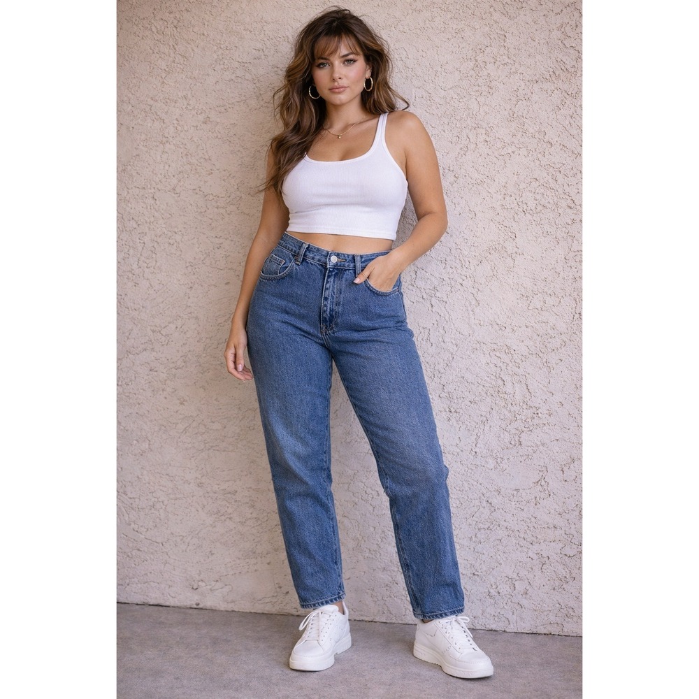 Vintage PS Gitano High Waisted Mom Jeans Medium Wash Blue‎ Tapered Leg 90s